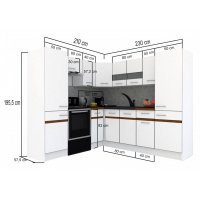 Bucatarie de Colt GENA NEW 12 ST. 210-230, Fara Corp de Cuptor, Stejar Sonoma